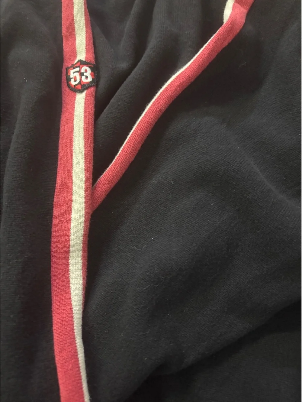 Levi's Black Zip-Up Jacket Vintage with Red and White Stripe Detail XXL